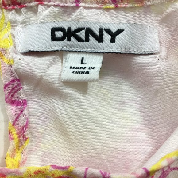 DKNY Girls L Dress Multicolor Floral 100% Polyester Lightweight Lined Sundress - Picture 5 of 9
